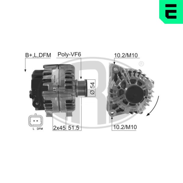 Alternator PEUGEOT EXPERT platou / sasiu 2.0 HDi 120 diesel 120 cai ERA 210520A