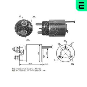 Solenoid electromotor PEUGEOT EXPERT caroserie (222) 2.0 benzina 136 cai ERA ZM496