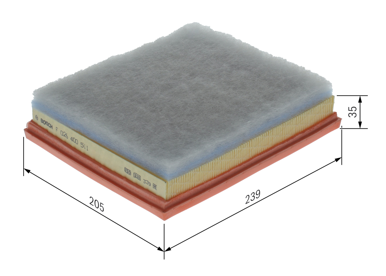Filtru aer PEUGEOT EXPERT caroserie (V_) 1.6 BlueHDi 95 diesel 95 cai BOSCH F 026 400 511