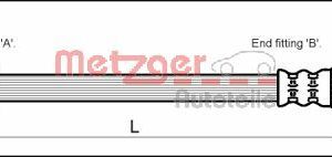 Furtun frana PEUGEOT EXPERT caroserie (222) 1.9 D diesel 70 cai METZGER 4114712