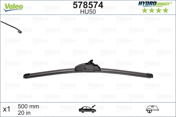 Lamela stergator PEUGEOT EXPERT caroserie (VF3A_, VF3U_, VF3X_) 2.0 HDi 140 diesel 136 cai VALEO 578574