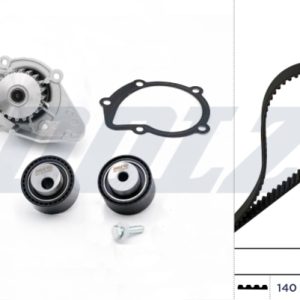 Set pompa apa + curea dintata PEUGEOT EXPERT caroserie (222) 1.9 D 70 diesel 69 cai DOLZ KD007