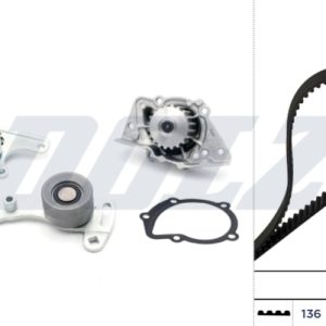 Set pompa apa + curea dintata PEUGEOT EXPERT platou / sasiu (223) 1.9 TD diesel 90 cai DOLZ KD012