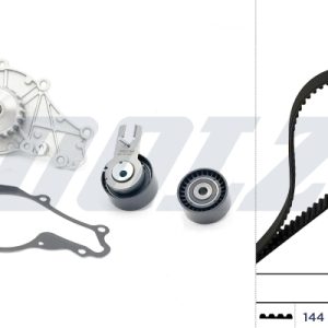 Set pompa apa + curea dintata PEUGEOT BIPPER (AA_) 1.4 HDi diesel 68 cai DOLZ KD015