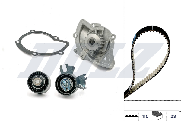 Set pompa apa + curea dintata PEUGEOT EXPERT caroserie (VF3A_, VF3U_, VF3X_) 2.0 HDi 165 diesel 163 cai DOLZ KD106