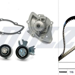 Set pompa apa + curea dintata PEUGEOT RCZ 2.0 HDi diesel 163 cai DOLZ KD106