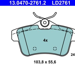 Placute frana PEUGEOT RCZ 1.6 THP 270 benzina 270 cai ATE 13.0470-2761.2