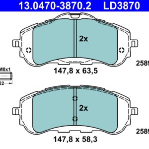 Placute frana PEUGEOT RIFTER 1.5 BlueHDi 100 diesel 102 cai ATE 13.0470-3870.2