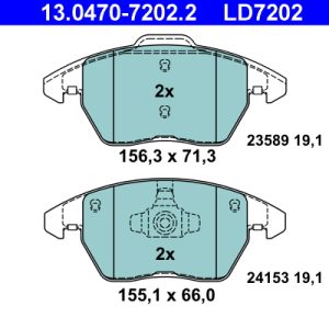 Placute frana PEUGEOT RCZ 2.0 HDi diesel 163 cai ATE 13.0470-7202.2