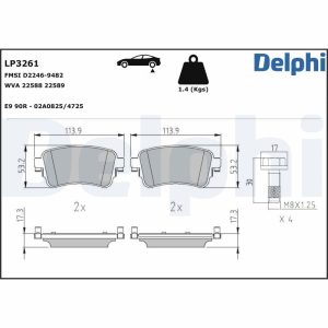 Placute frana PEUGEOT EXPERT bus (V_) 2.0 BlueHDi 180 diesel 178 cai DELPHI LP3261
