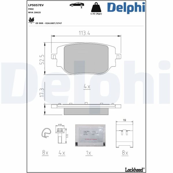 Placute frana PEUGEOT EXPERT platou / sasiu (V_) E-EXPERT electric 136 cai DELPHI LP5057EV