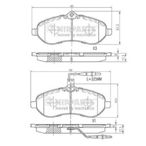 Placute frana PEUGEOT EXPERT caroserie (VF3A_, VF3U_, VF3X_) 1.6 HDi 90 16V diesel 90 cai NIPPARTS N3602153
