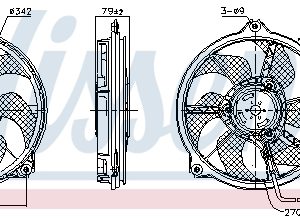 Ventilator radiator PEUGEOT EXPERT caroserie (VF3A_, VF3U_, VF3X_) 1.6 HDi 90 8V diesel 90 cai NISSENS 850073