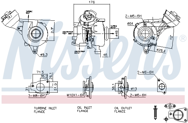 Compresor sistem de supraalimentare PEUGEOT EXPERT TEPEE (VF3X_) 2.0 HDi 140 diesel 136 cai NISSENS 93482