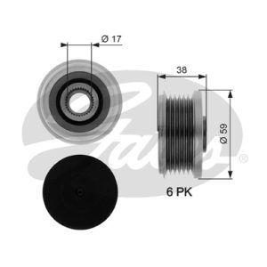Fulie alternator PEUGEOT EXPERT TEPEE (VF3X_) 1.6 HDi 90 16V diesel 90 cai GATES OAP7282