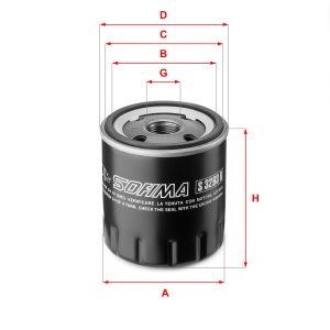 Filtru ulei PEUGEOT EXPERT (224_) 1.9 TD diesel 90 cai SOFIMA S 3293 R