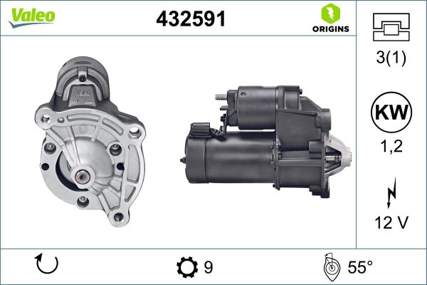 Electromotor PEUGEOT BIPPER TEPEE 1.4 benzina 73 cai VALEO 432591