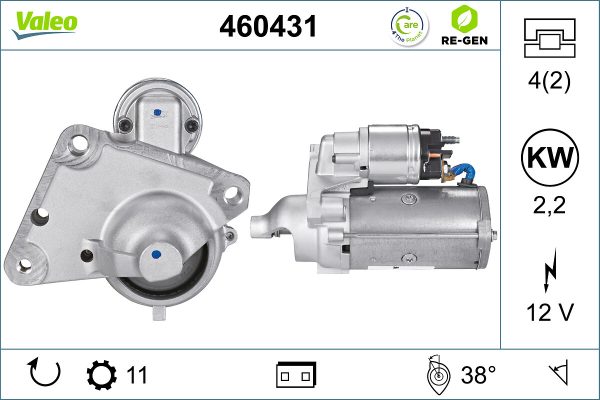 Electromotor PEUGEOT RIFTER 1.5 BlueHDi 100 diesel 102 cai VALEO 460431