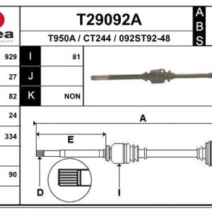Planetara PEUGEOT EXPERT platou / sasiu (223) 1.6 benzina 79 cai EAI T29092A