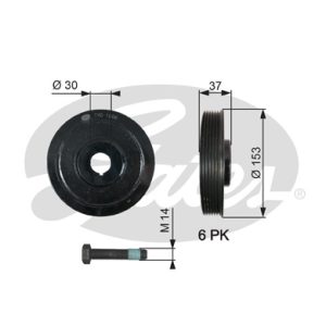 Fulie curea arbore cotit PEUGEOT EXPERT platou / sasiu (223) 2.0 HDI diesel 109 cai GATES TVD1006A