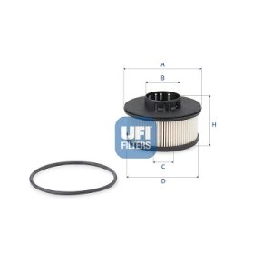 Filtru combustibil PEUGEOT RIFTER 1.5 BlueHDi 100 diesel 102 cai UFI 26.201.00