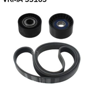 Set curea transmisie cu caneluri PEUGEOT BIPPER (AA_) 1.4 HDi diesel 68 cai SKF VKMA 33163