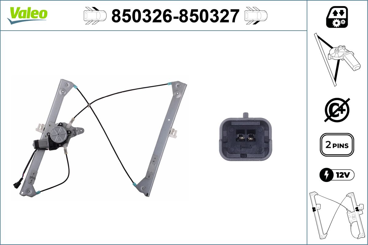 Mecanism actionare geam PEUGEOT 206 hatchback (2A/C) 1.1 i benzina 60 cai VALEO 850326