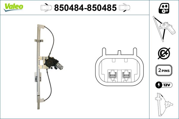 Mecanism actionare geam PEUGEOT BOXER platou / sasiu (ZCT_) 2.5 D diesel 86 cai VALEO 850484