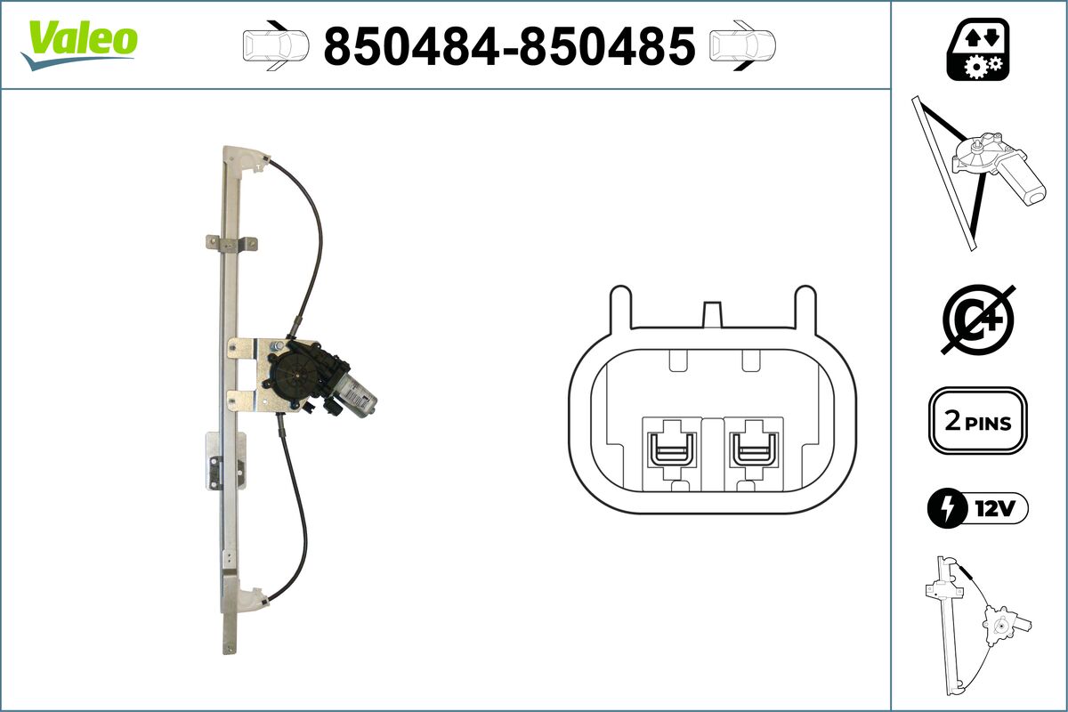 Mecanism actionare geam PEUGEOT BOXER platou / sasiu (ZCT_) 2.5 TDI diesel 107 cai VALEO 850484