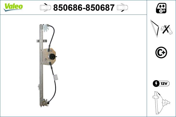 Mecanism actionare geam PEUGEOT BOXER bus 3.0 HDi 160 diesel 156 cai VALEO 850686