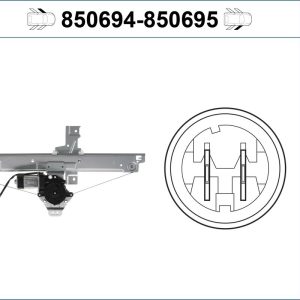 Mecanism actionare geam PEUGEOT 207 SW (WK_) 1.4 16V benzina 98 cai VALEO 850694