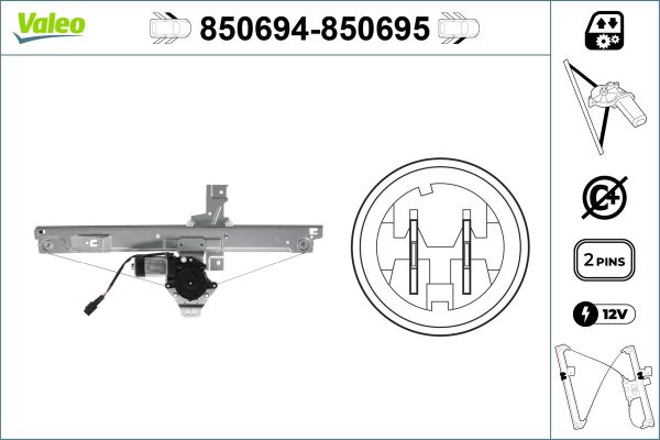 Mecanism actionare geam PEUGEOT 207 SW (WK_) 1.6 HDi diesel 109 cai VALEO 850694