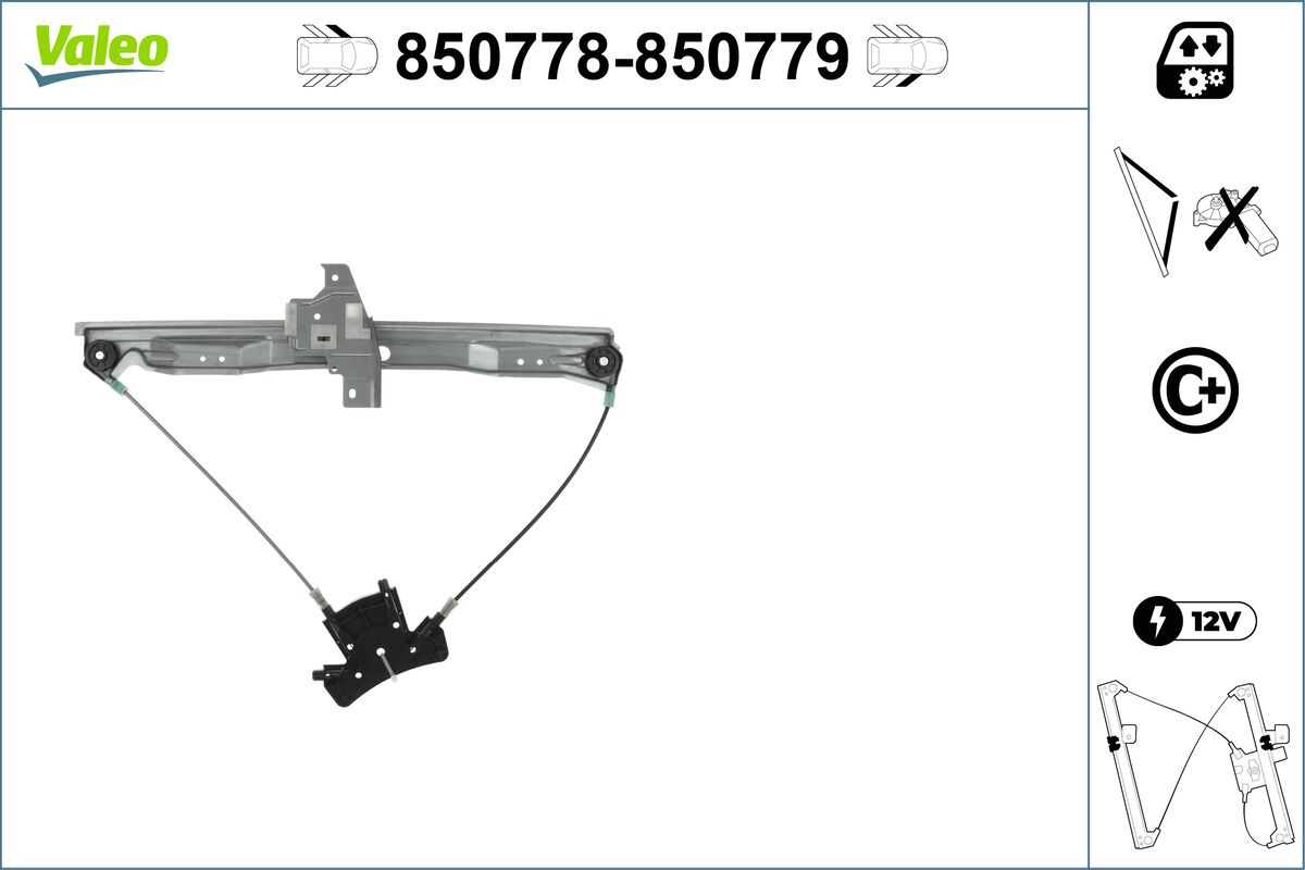Mecanism actionare geam PEUGEOT 407 SW (6E_, 6D_) 3.0 benzina 211 cai VALEO 850778