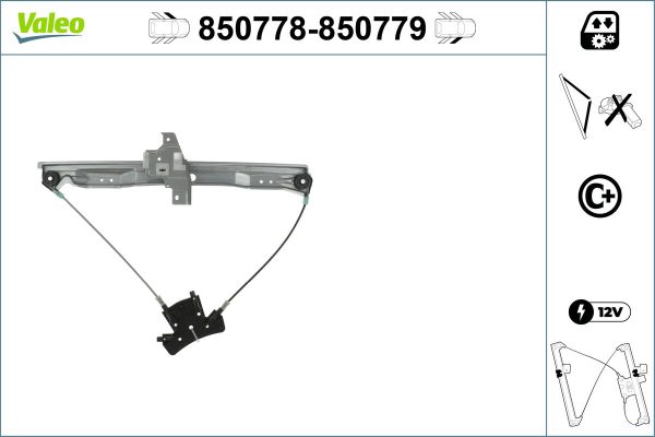 Mecanism actionare geam PEUGEOT 407 (6D_) 2.0 HDi (6DRHLG, 6DRHLE) diesel 126 cai VALEO 850778