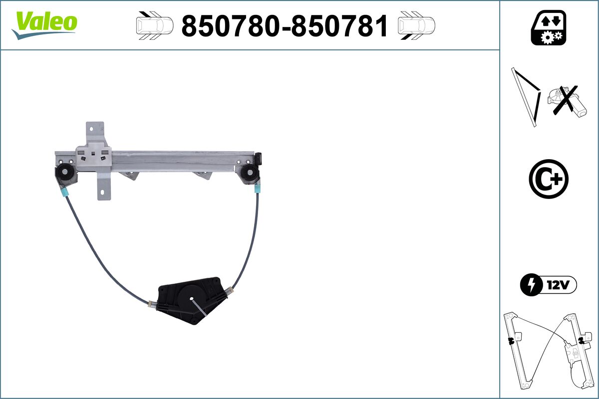 Mecanism actionare geam PEUGEOT 407 SW (6E_, 6D_) 2.7 HDi diesel 204 cai VALEO 850780