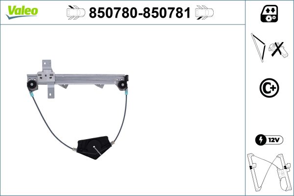Mecanism actionare geam PEUGEOT 407 (6D_) 2.0 HDi (6DRHLG, 6DRHLE) diesel 126 cai VALEO 850780