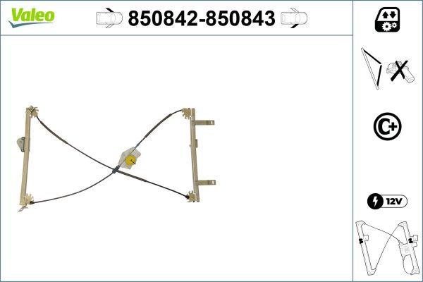 Mecanism actionare geam PEUGEOT 307 CC (3B) 2.0 16V benzina 136 cai VALEO 850842