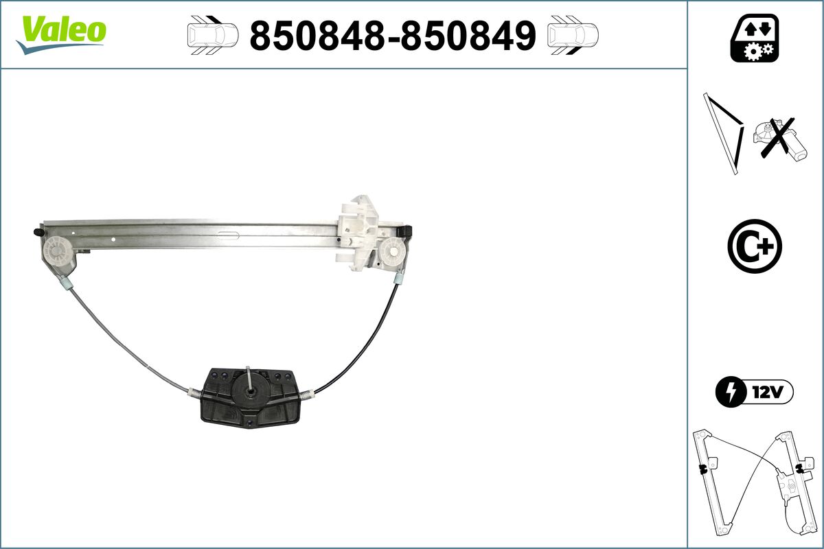 Mecanism actionare geam PEUGEOT 406 Break (8E/F) 3.0 24V benzina 190 cai VALEO 850848