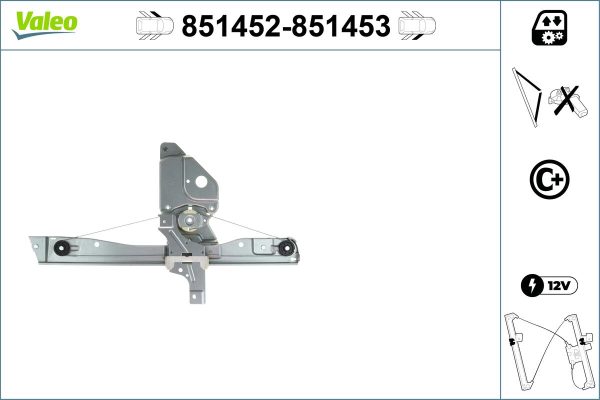 Mecanism actionare geam PEUGEOT 508 SW I (8E_) 2.0 HDi RXH Hybrid4 Diesel/electro 200 cai VALEO 851452