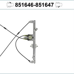 Mecanism actionare geam PEUGEOT PARTNER microbus (5_, G_) 1.6 16V benzina 109 cai VALEO 851646