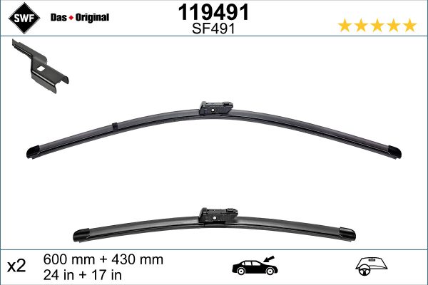 Lamela stergator PEUGEOT RIFTER e-Rifter electric 136 cai SWF 119491