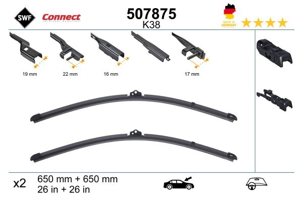 Lamela stergator PEUGEOT RCZ 1.6 16V benzina 156 cai SWF 507875