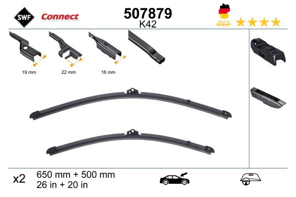 Lamela stergator PEUGEOT EXPERT caroserie (V_) 2.0 BlueHDi 150 diesel 150 cai SWF 507879