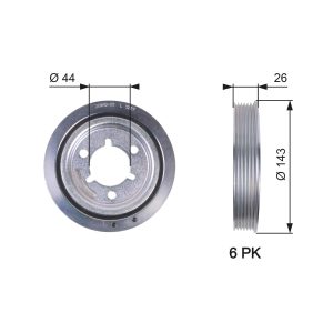 Fulie curea arbore cotit GATES TVD1055