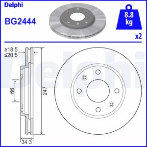 Disc frana DELPHI BG2444 – PEOUGET | AutoRival