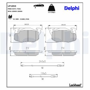 Set placute frana DELPHI LP1053 – PEOUGET | AutoRival