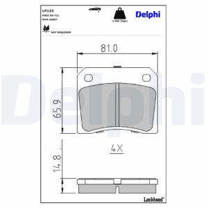 Set placute frana DELPHI LP133 – PEOUGET | AutoRival