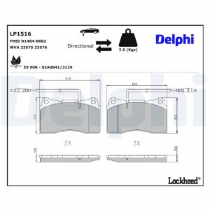 Set placute frana DELPHI LP1516 – PEOUGET | AutoRival