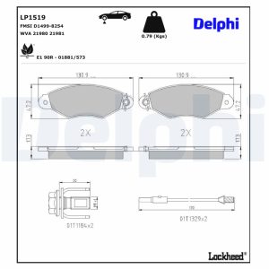Set placute frana DELPHI LP1519 – PEOUGET | AutoRival