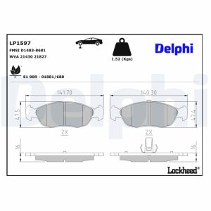 Set placute frana DELPHI LP1597 – PEOUGET | AutoRival